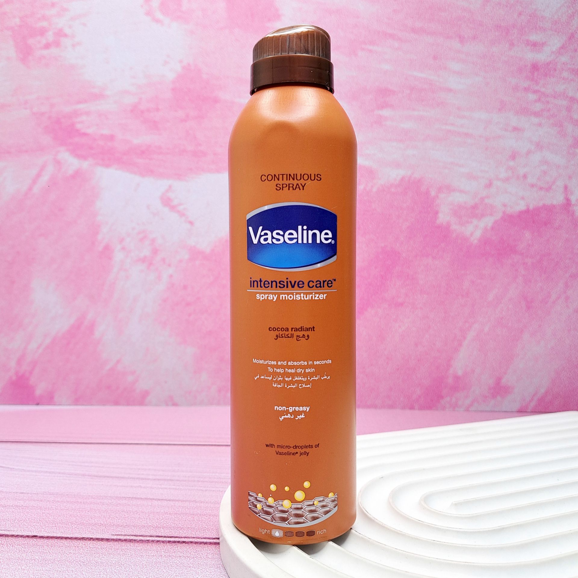 اسپری لوسیون بدن وازلین مدل کاکائو Cocoa Radiant حجم ۱۹۰میل